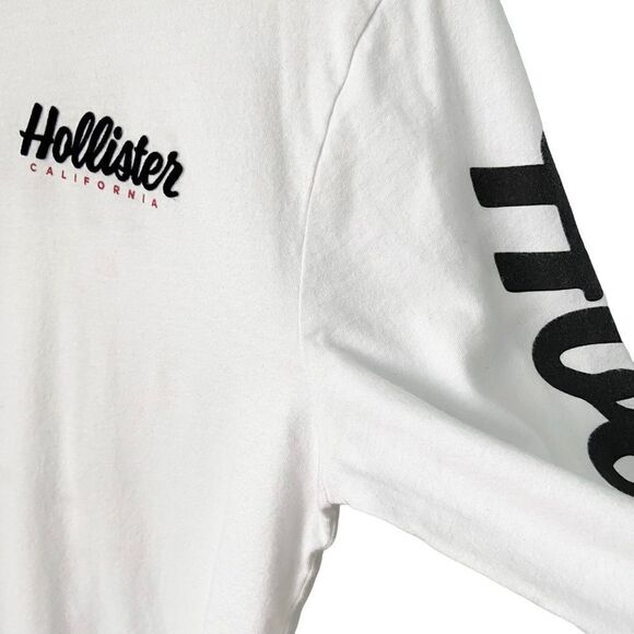 Hollister White Basic Long Sleeve Crewneck Sweatshirt in Size XS - Picture 5 of 8
